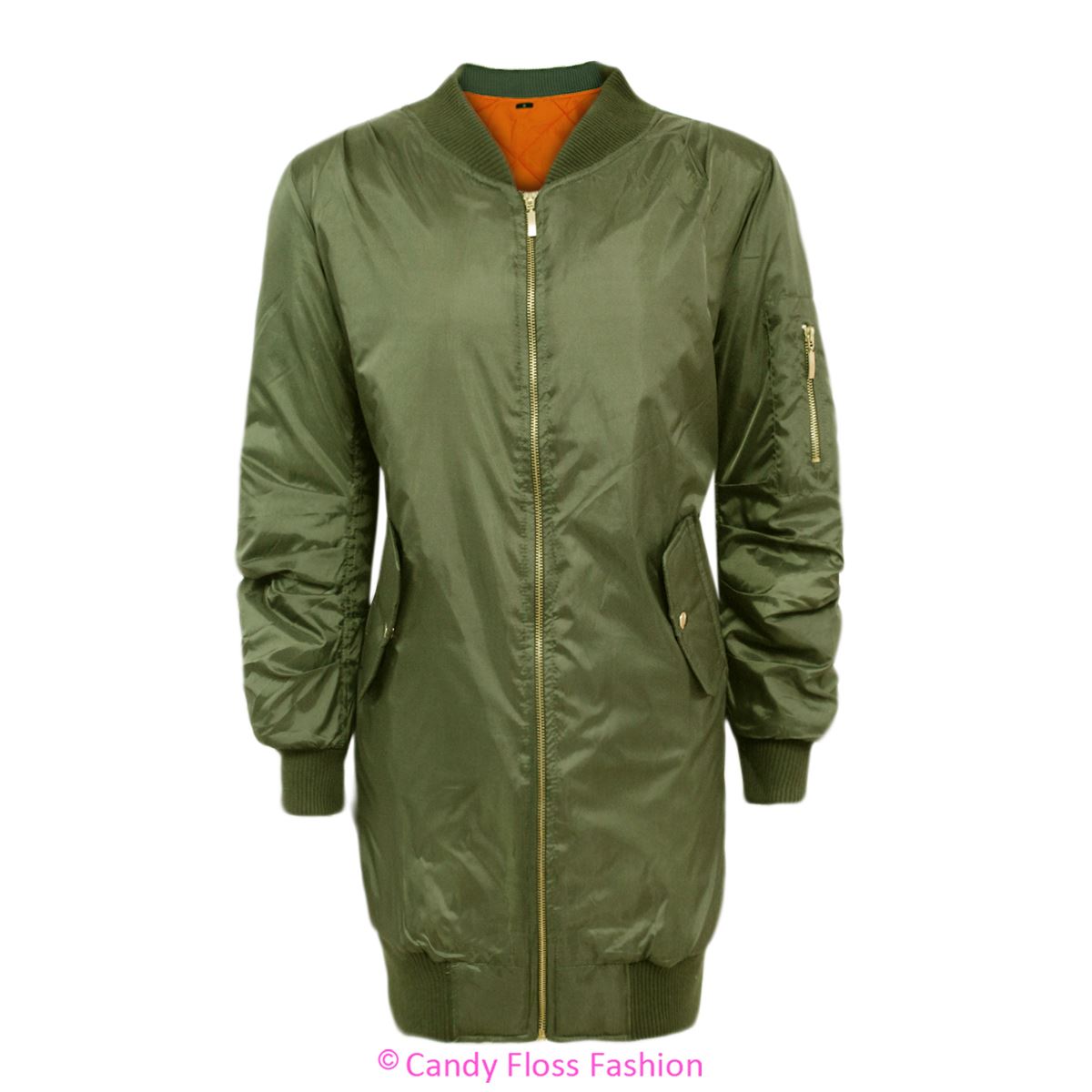 WOMENS MA1 SERGEANT LONG LINE CLASSIC VINTAGE PADDED AVIATOR BOMBER