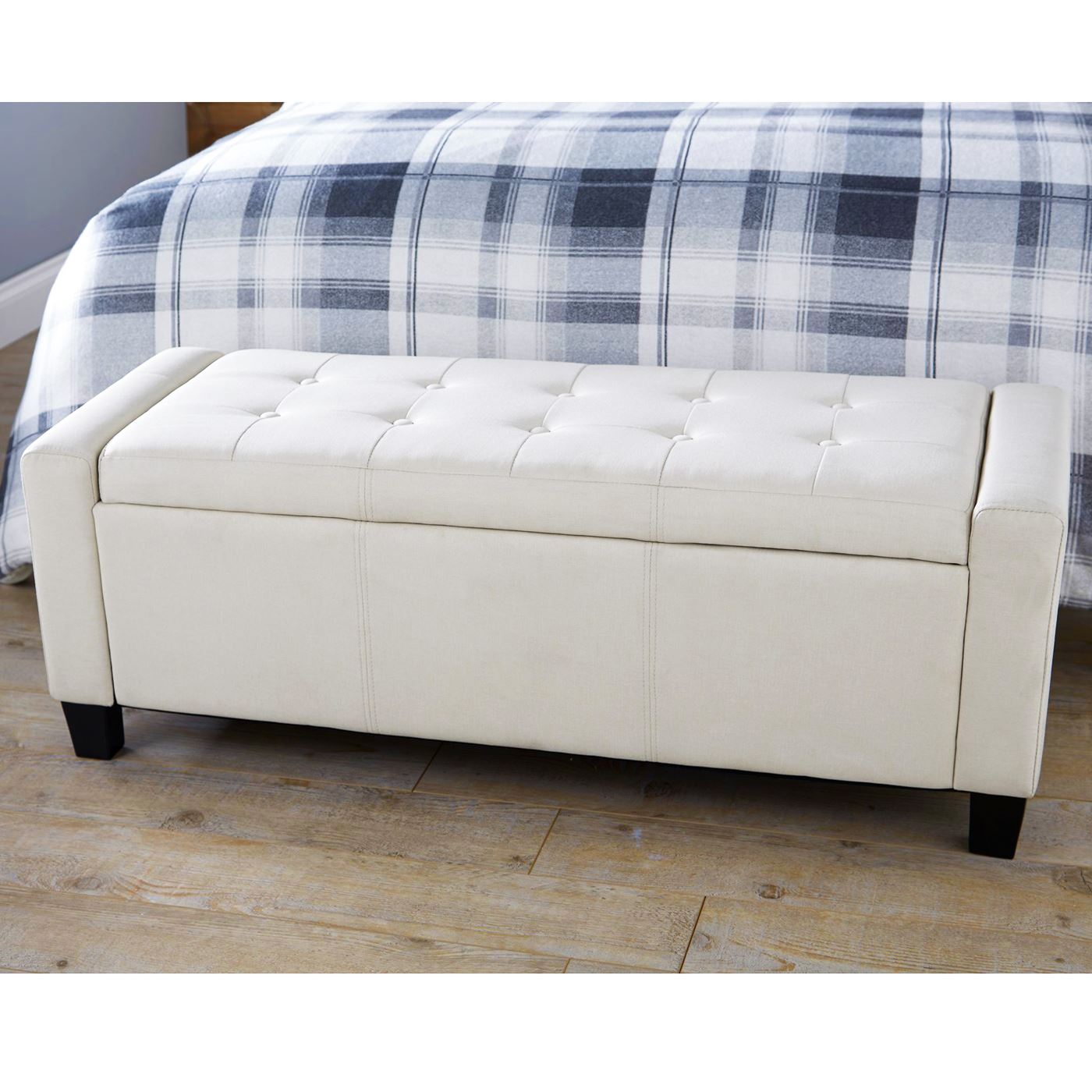 FAUX LEATHER FABRIC CHENILLE DIAMANTES HOPSACK BLANKET BOX OTTOMAN STORAGE BENCH eBay