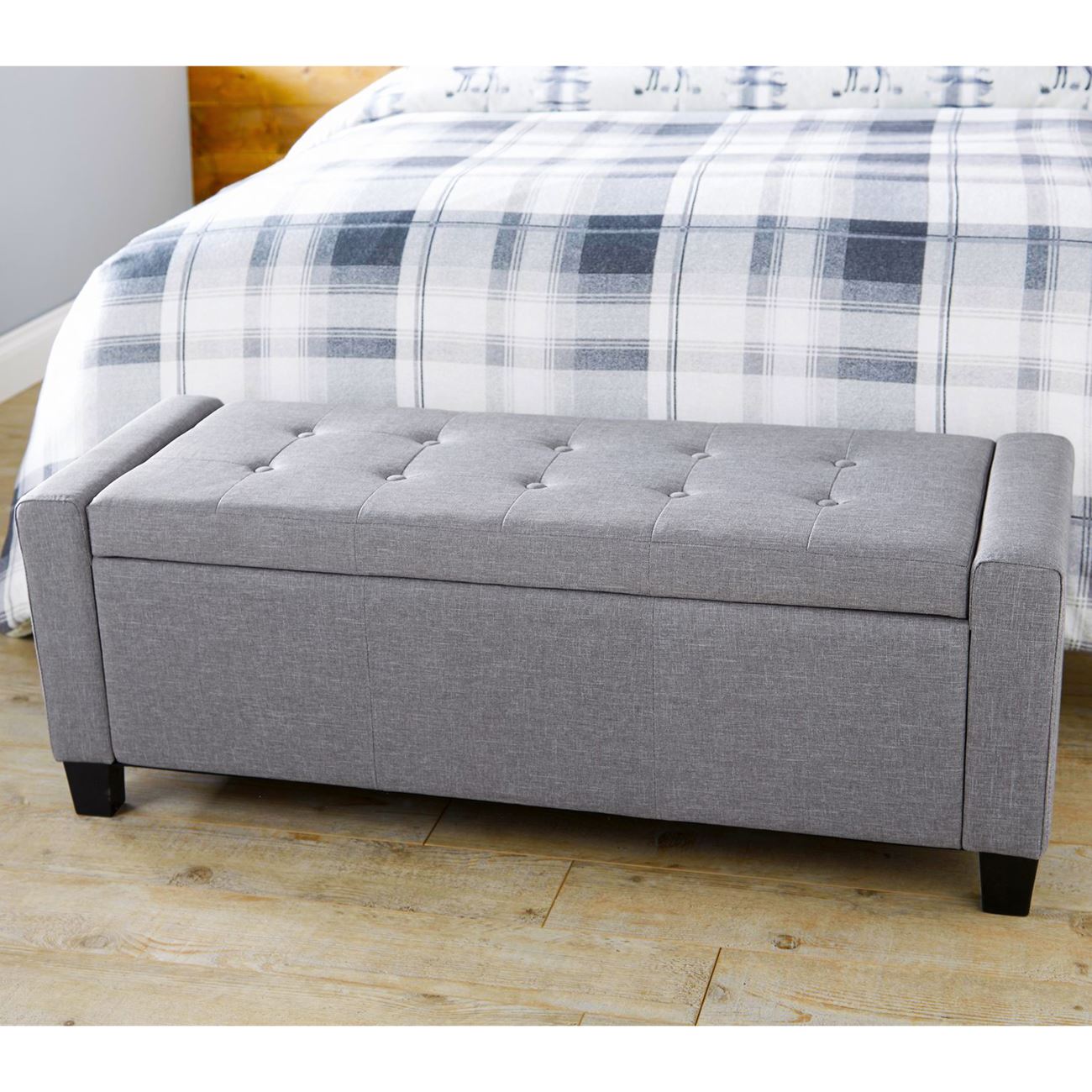 Fabric Ottoman Storage Ottomen EBay VERONA OTTOMAN STORAGE BLANKET BOX HOPSACK FABRIC SEAT BENCH FOOT STOOL SILVER - Fabric Ottoman Storage Ottomen EBay