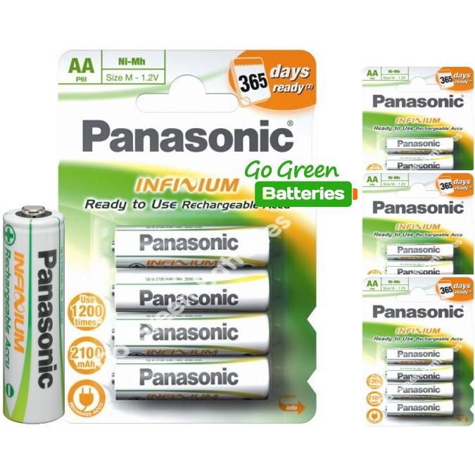 16 x Panasonic AA INFINIUM (Evolta) Rechargeable Battery 2100mAh LR6