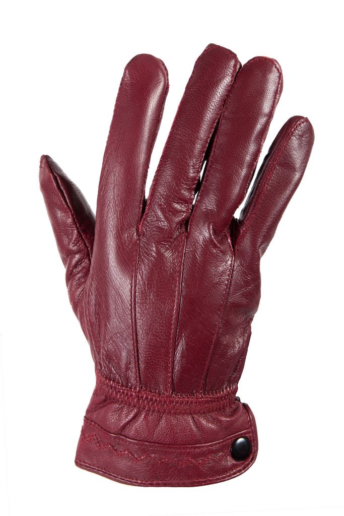 G132 LADIES SEAMED SOFT COLOURED LEATHER FLEECE LINED