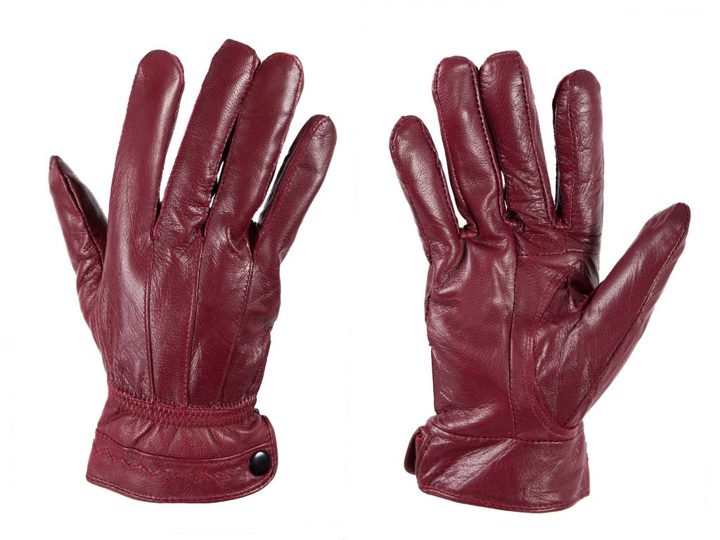 G132 LADIES SEAMED SOFT COLOURED LEATHER FLEECE LINED
