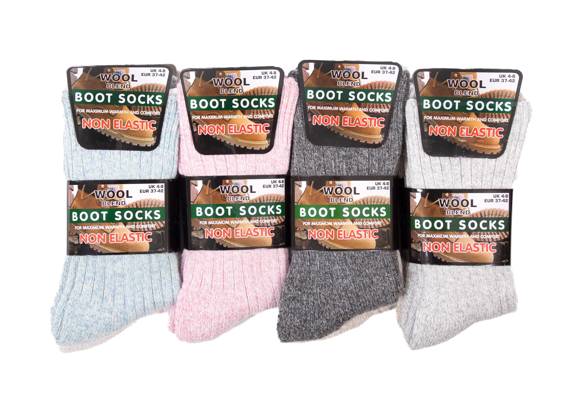 L084 6prs WINTER WARM WOOL BLEND BOOT WALKING NON ELASTIC DIABETIC WORK