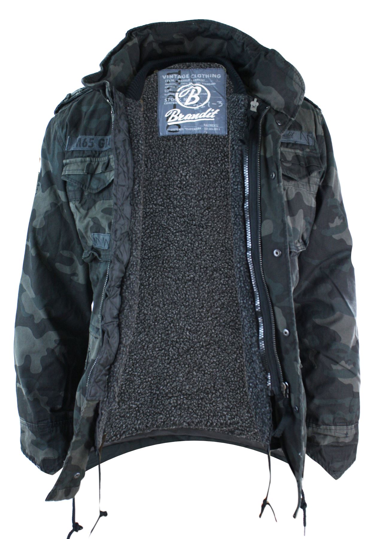 Brandit M65 Giant Military Parka Jacket US Army Combat Zip Fleece Warm