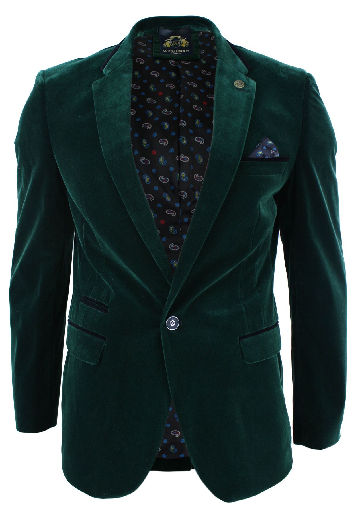 Mens Velvet Bottle Green Blazer Jacket Slim Fit Smart Casual Black Trim eBay