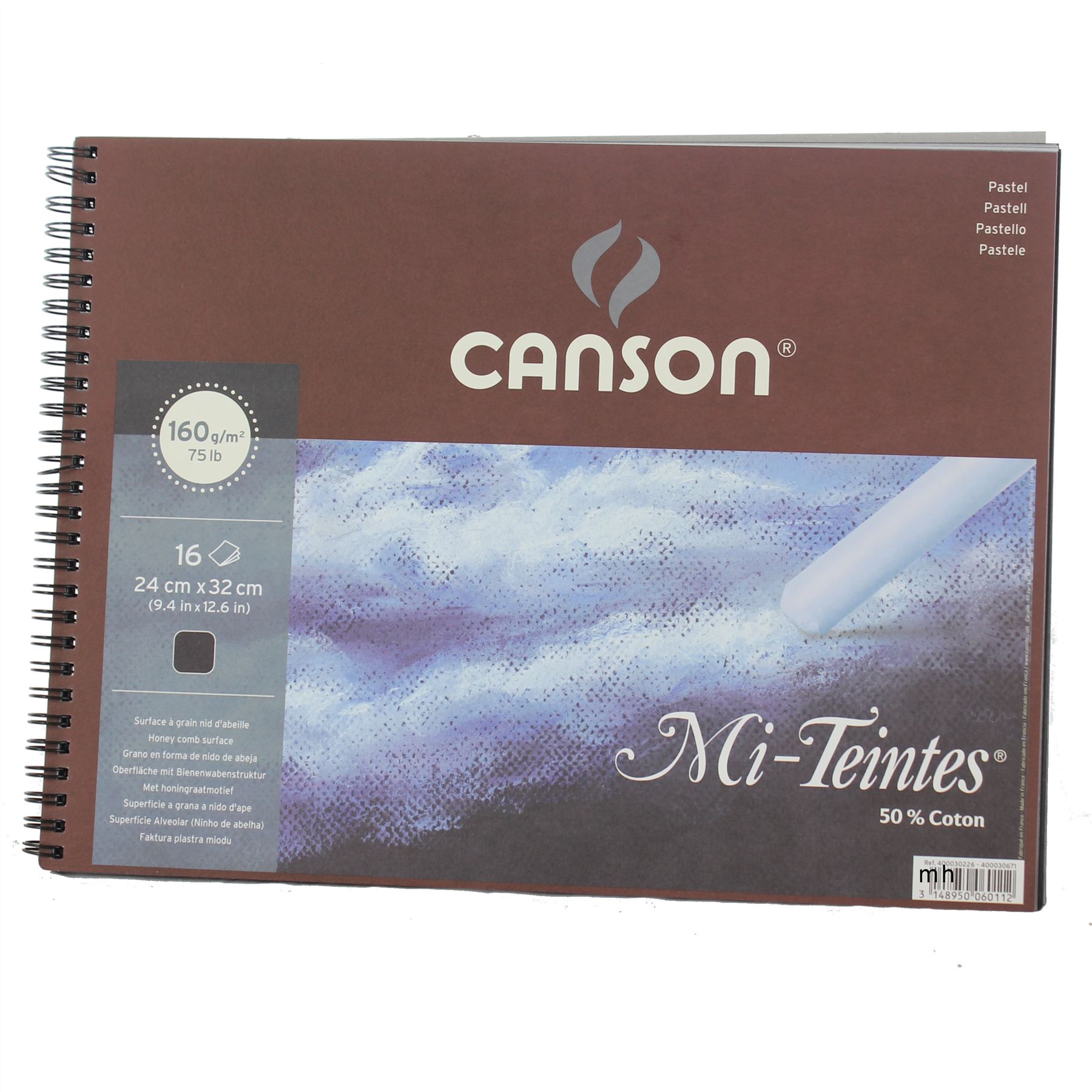 Canson MiTeintes Artists Pastel Paper 160gsm Pads Grey Eart White