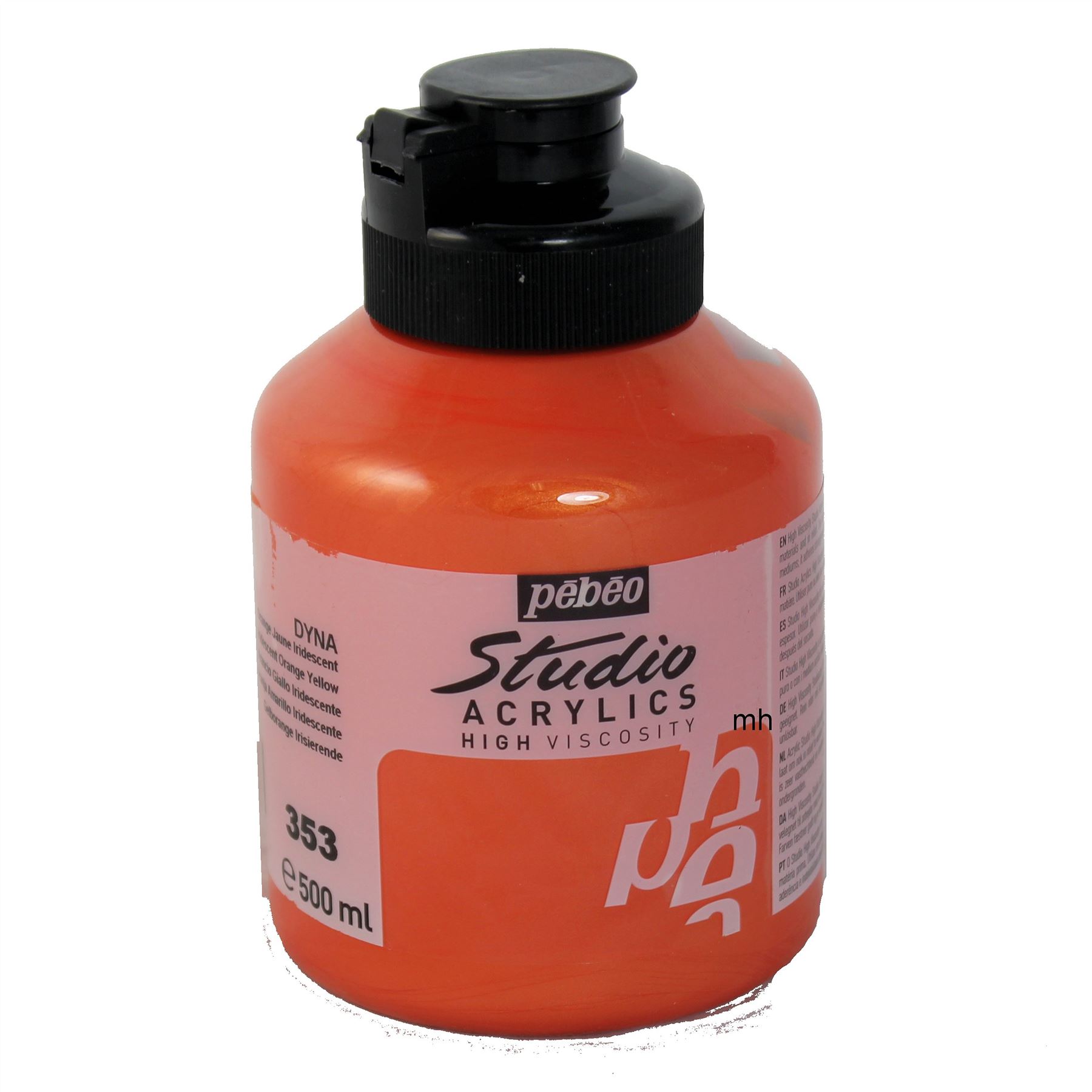 Pebeo Studio Acrylic artists paint 500ml iridescent colours pots