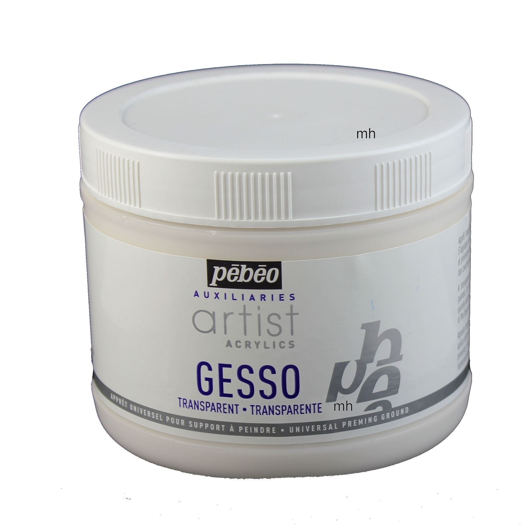 Pebeo Artist Acrylic Primer Transparent Gesso Pot 500ml Paint Canvas