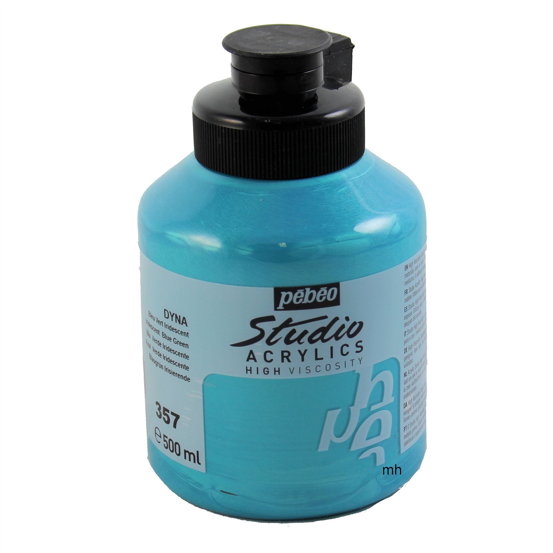 Pebeo Studio Acrylic artists paint 500ml iridescent colours pots