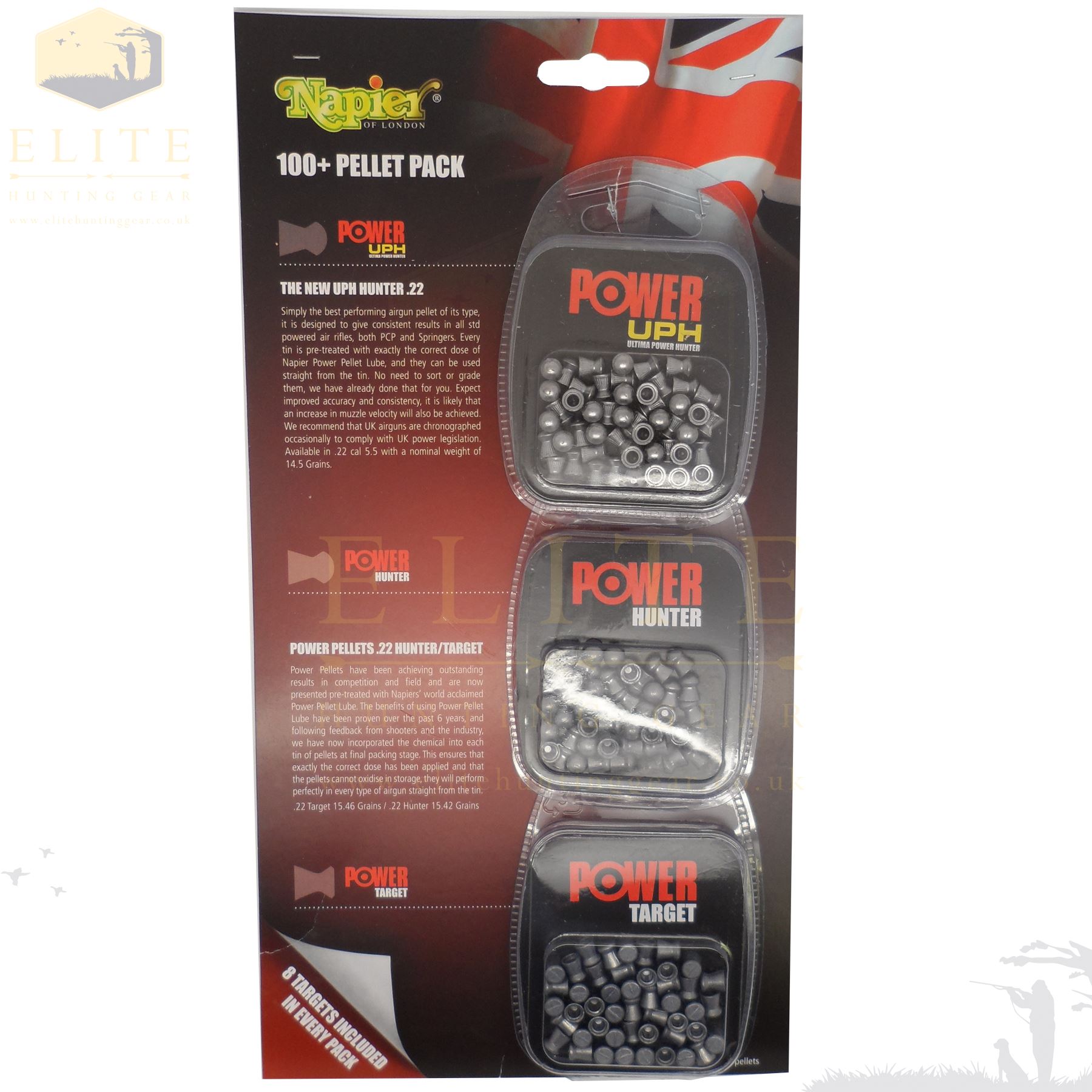 Napier Airgun Air Gun Rifle .22 Hunter Target Lube Pellet Pack 100+