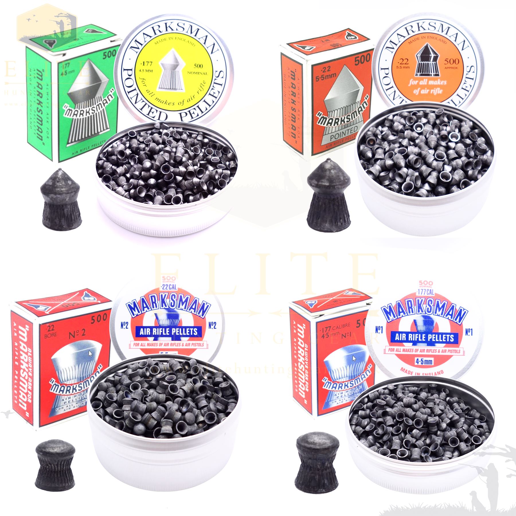 Marksman .177 .22 Domed Pointed Airgun Rifle Pistol Hunting Lead Pellets