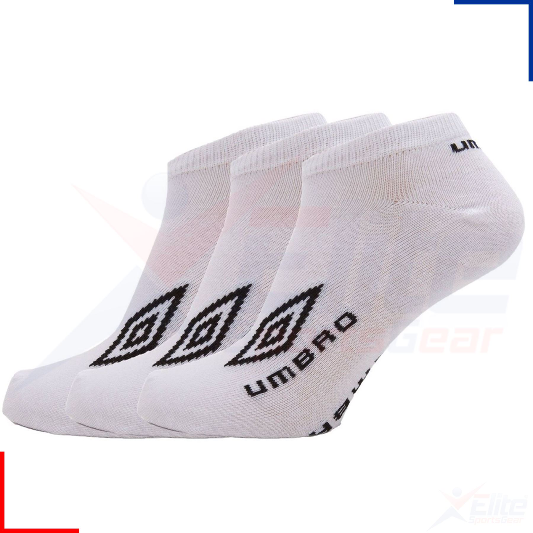 UMBRO Men's Trainer Liner Sport Socks White Black 3, 6, 9, 12 Pairs