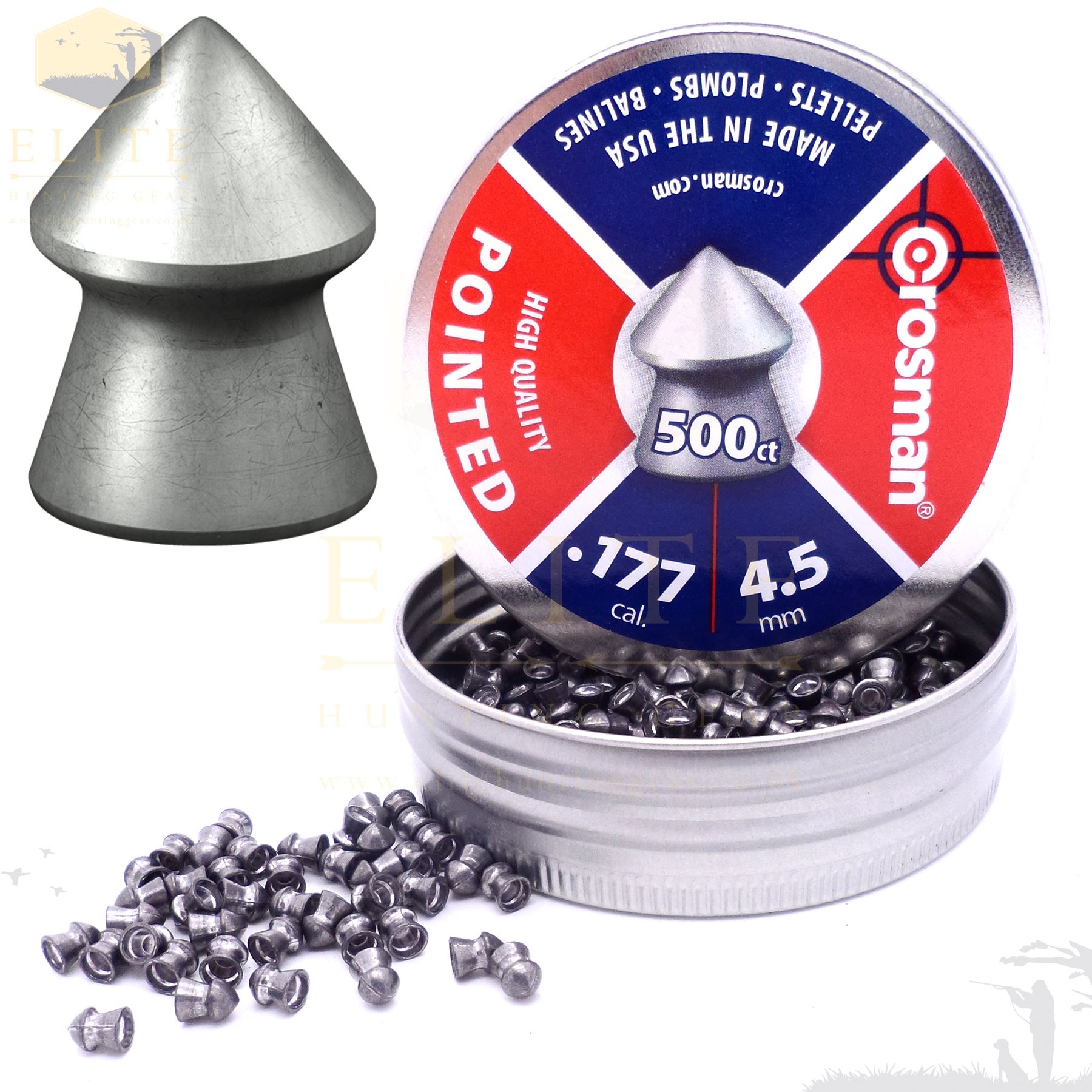 Crosman Pointed .177 Airgun Rifle Pistol Hunting Lead Pellets 7.9g eBay