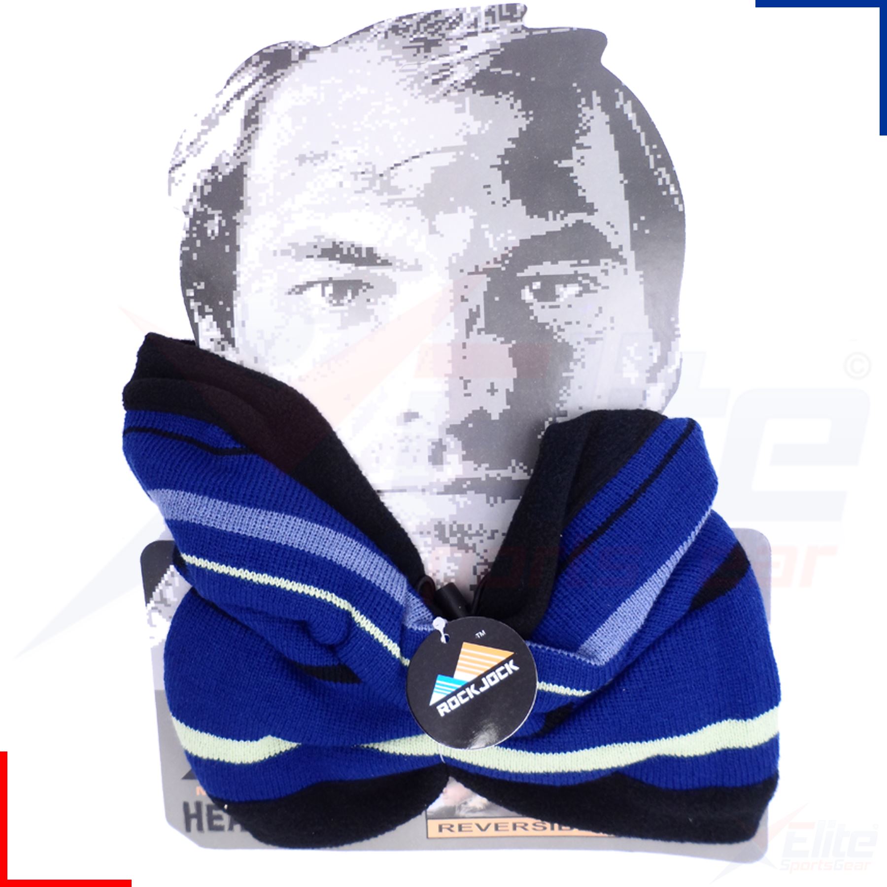 Rockjock Unisex Mens Women Reversible Striped Snood Hat Neck Winter