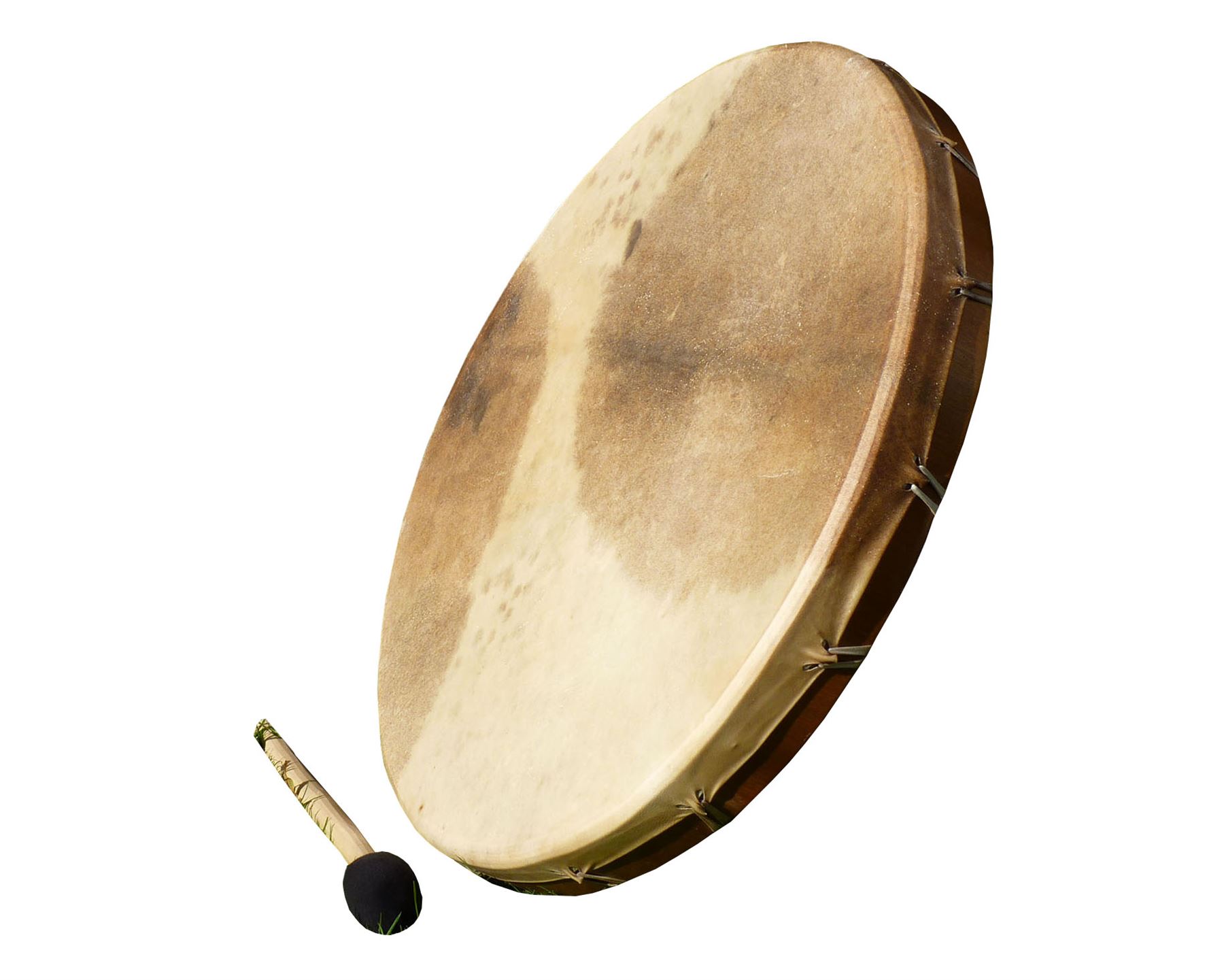 Shaman Drum (40cm / 16 inch) with beater. Fair trade traditional