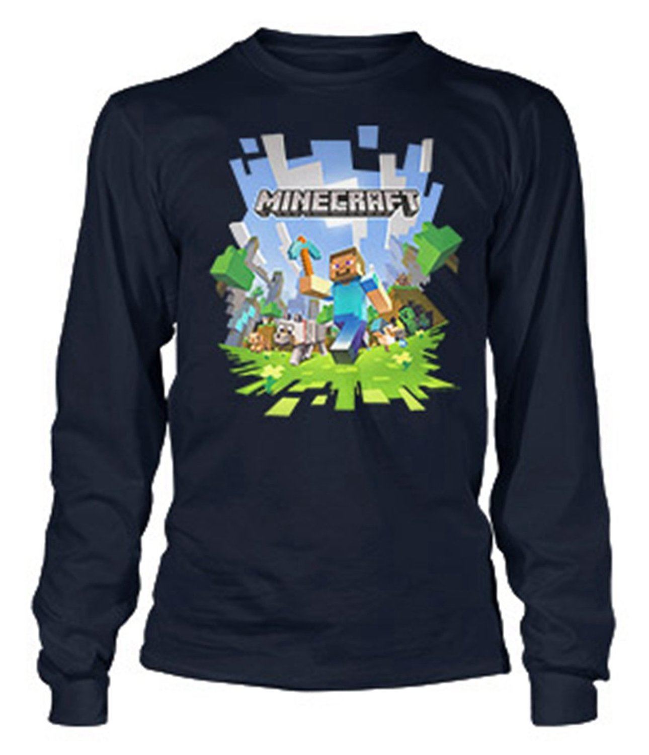 Minecraft L/S Tshirt Mine Craft Tshirt Official ADVENTURE LOGO