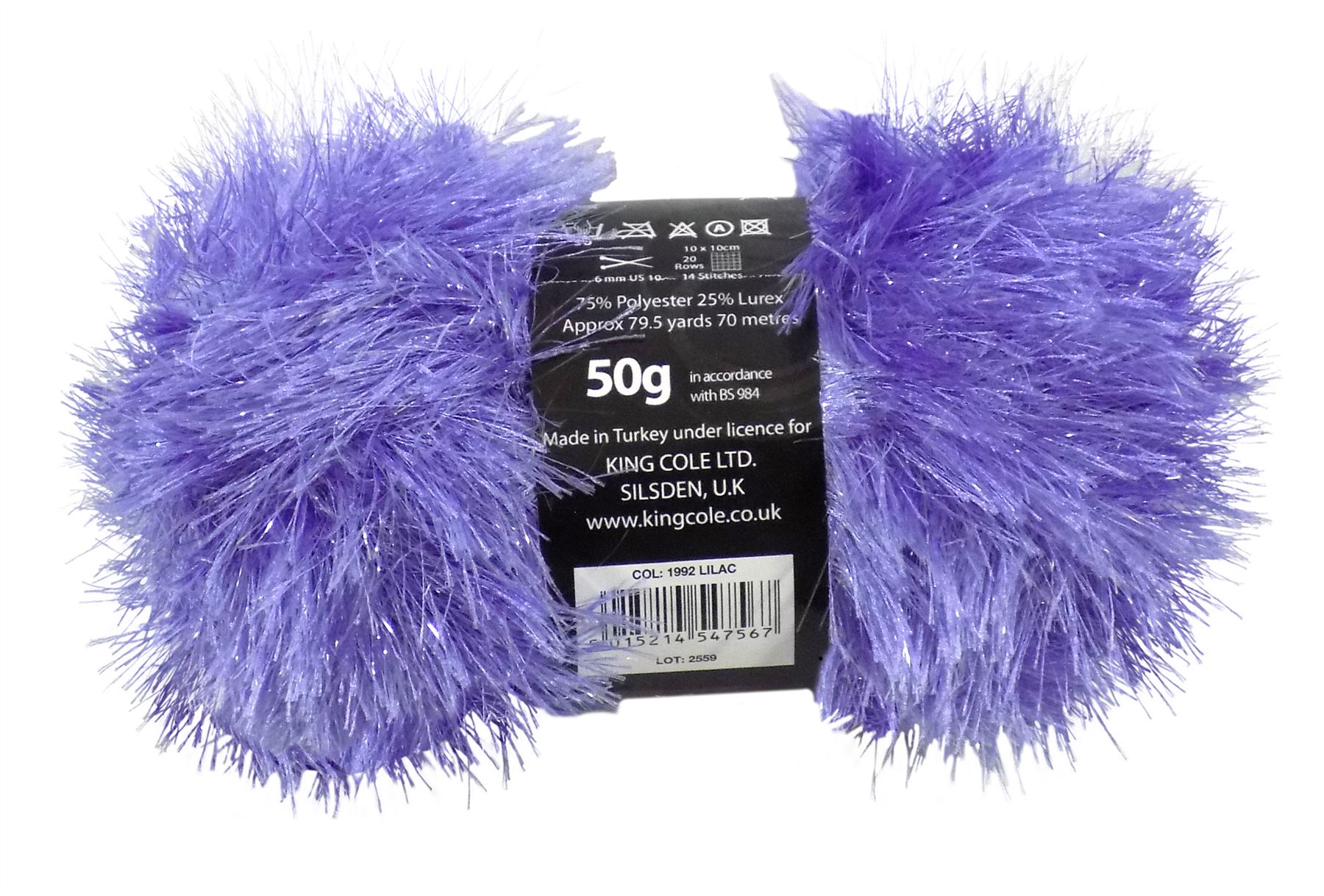 Tinsel Sparkle Eyelash Chunky 50g Wool Yarn Ball Free Scarf Pattern *30