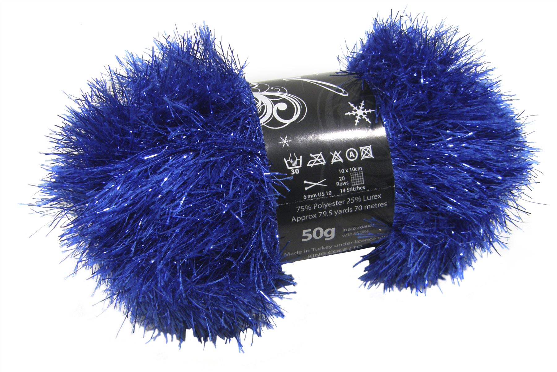 Tinsel Sparkle Eyelash Chunky 50g Wool Yarn Ball Free Scarf Pattern *30