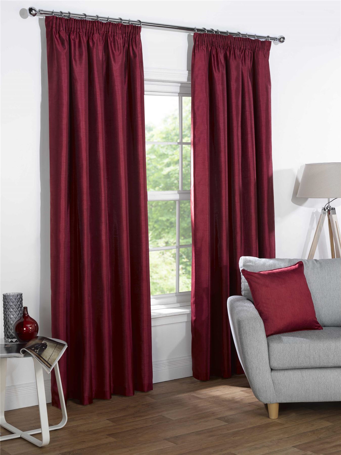 Red Faux Silk Pencil Pleat Lined Curtains Uk | red faux silk blackout lined pencil pleat curtains drapes Red Faux Silk Pencil Pleat Lined Curtains Uk | red faux silk blackout lined pencil pleat curtains drapes
