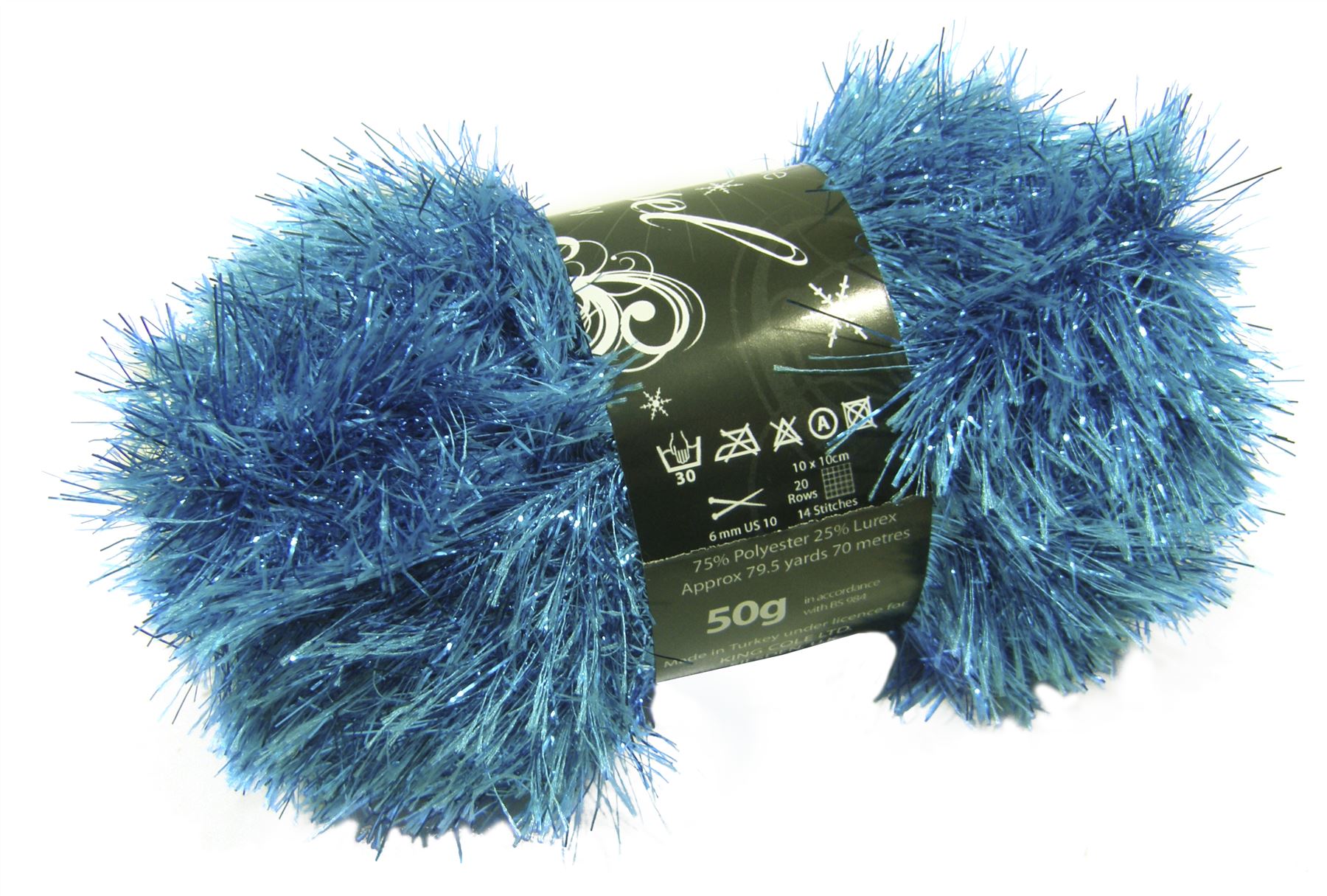 Tinsel Sparkle Eyelash Chunky 50g Wool Yarn Ball Free Scarf Pattern *30