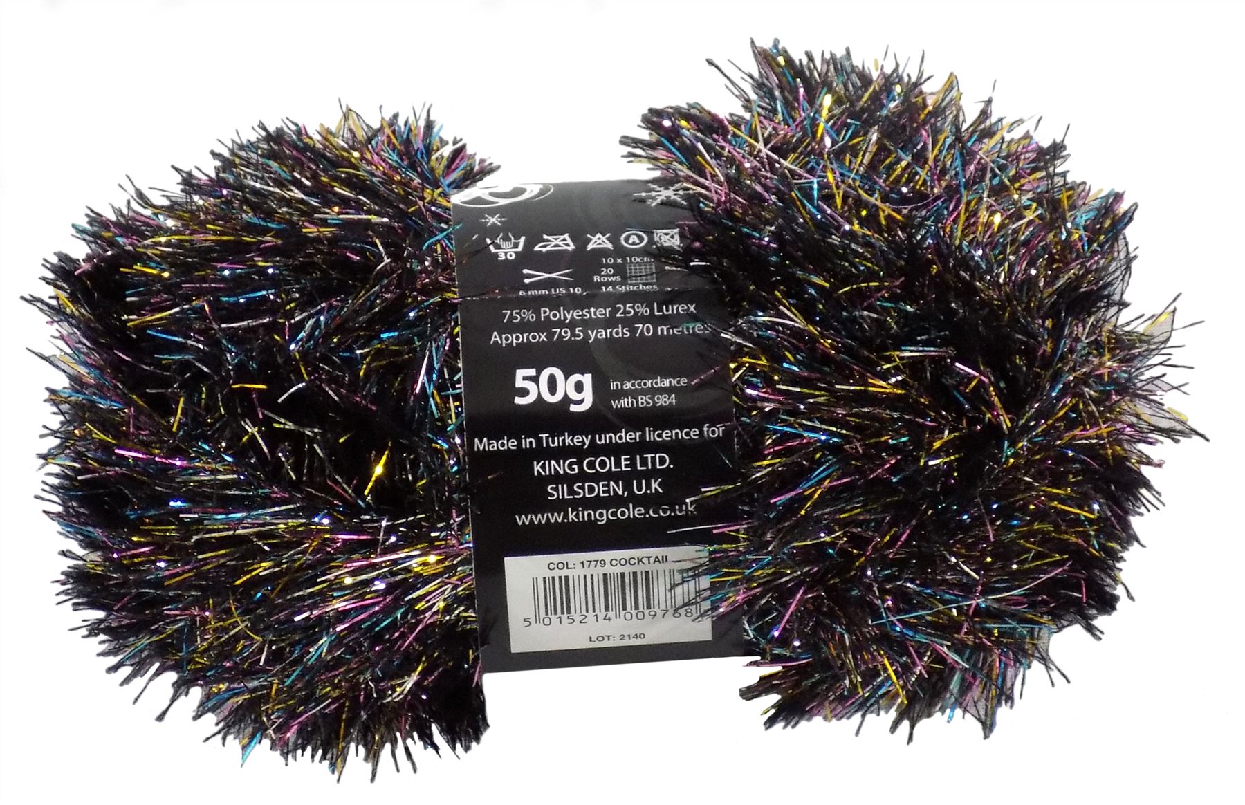 Tinsel Sparkle Eyelash Chunky 50g Wool Yarn Ball Free Scarf Pattern *30