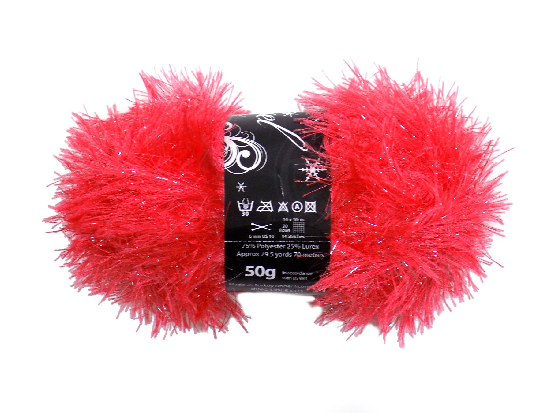 Tinsel Sparkle Eyelash Chunky 50g Wool Yarn Ball Free Scarf Pattern *30