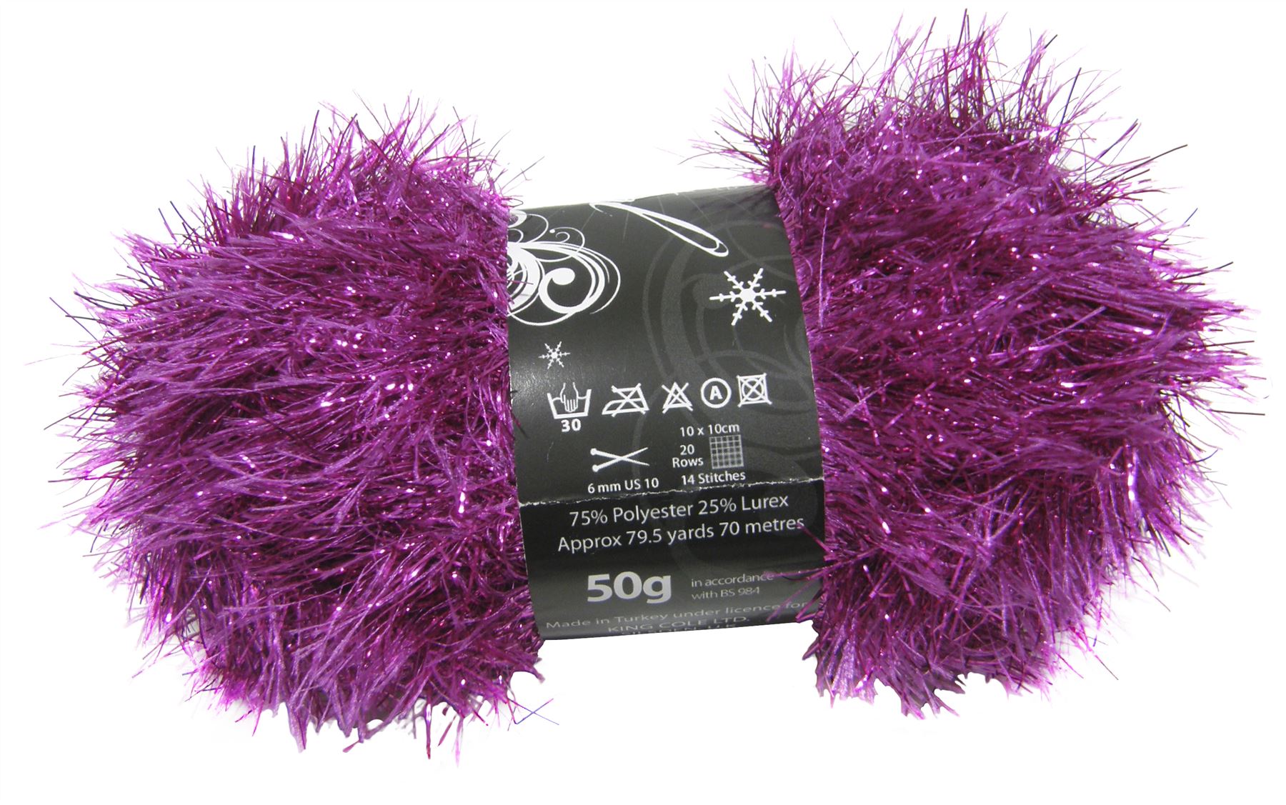Tinsel Sparkle Eyelash Chunky 50g Wool Yarn Ball Free Scarf Pattern *30 Colou...