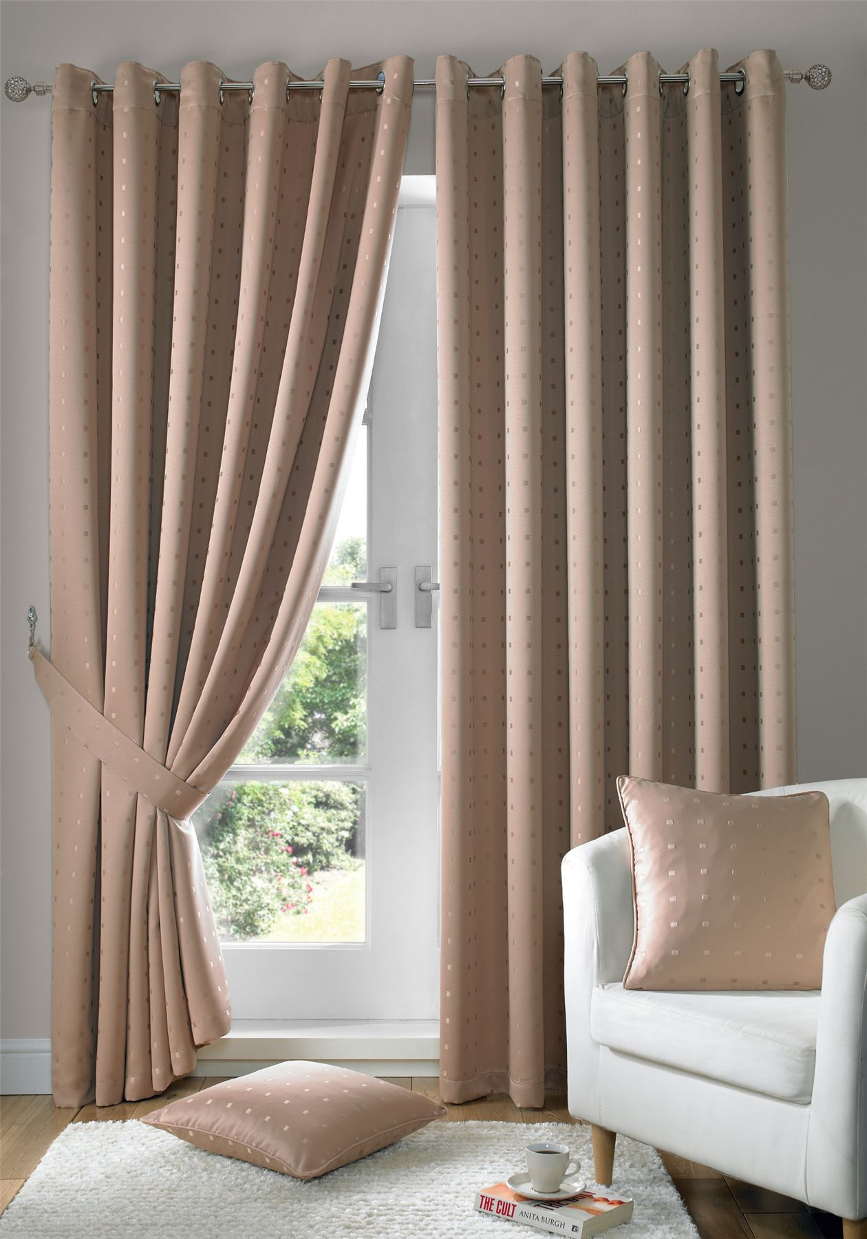 Vérifiez Jacquard Beige Latte anneau anneau anneau Doublure Double rideaux à œillets tentures 6 tailles ff5494 Vérifiez Jacquard Beige Latte anneau anneau anneau Doublure Double rideaux à œillets tentures 6 tailles ff5494