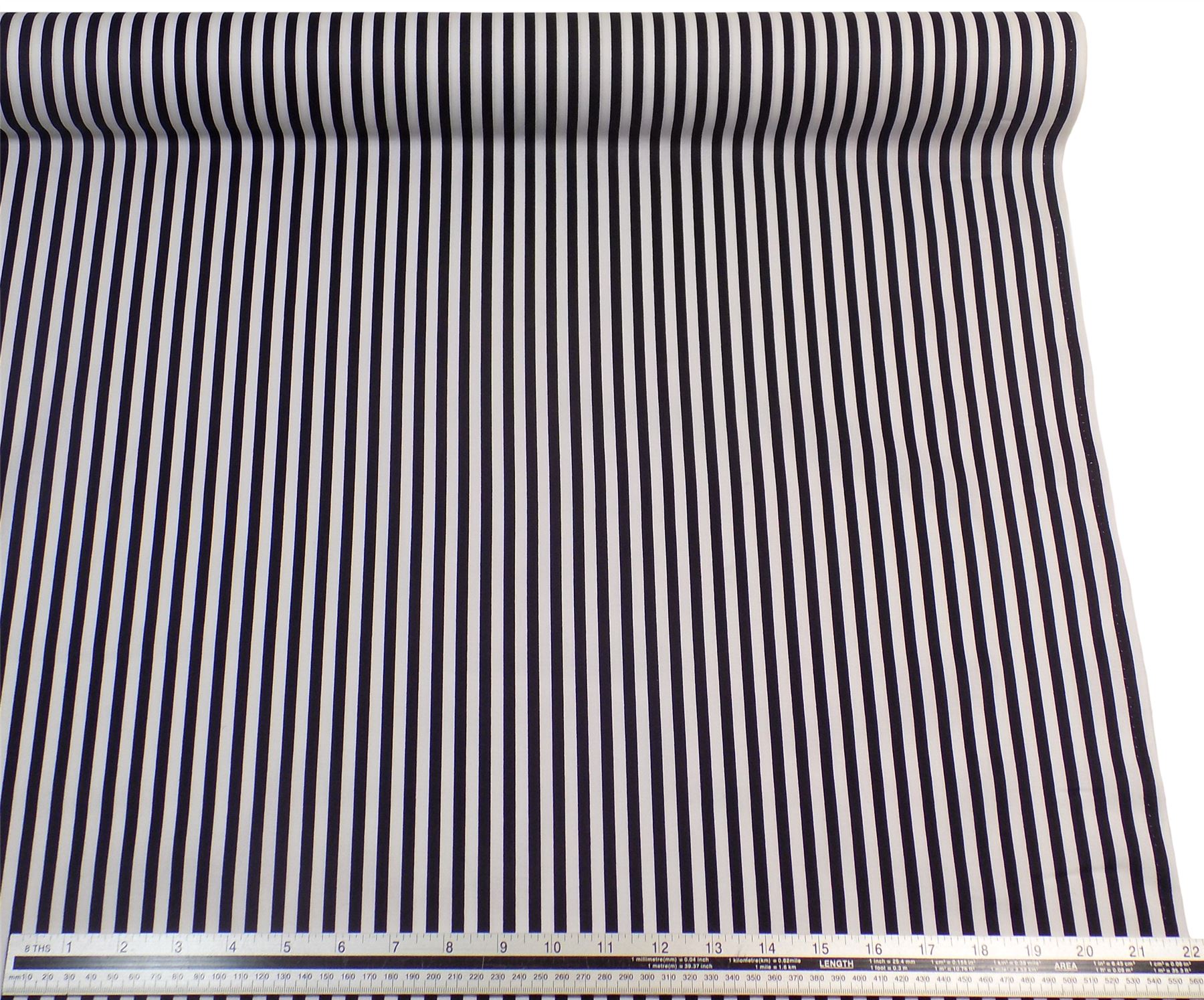 Black White Stripe 100 Cotton High Quality Fabric Material *3 Sizes