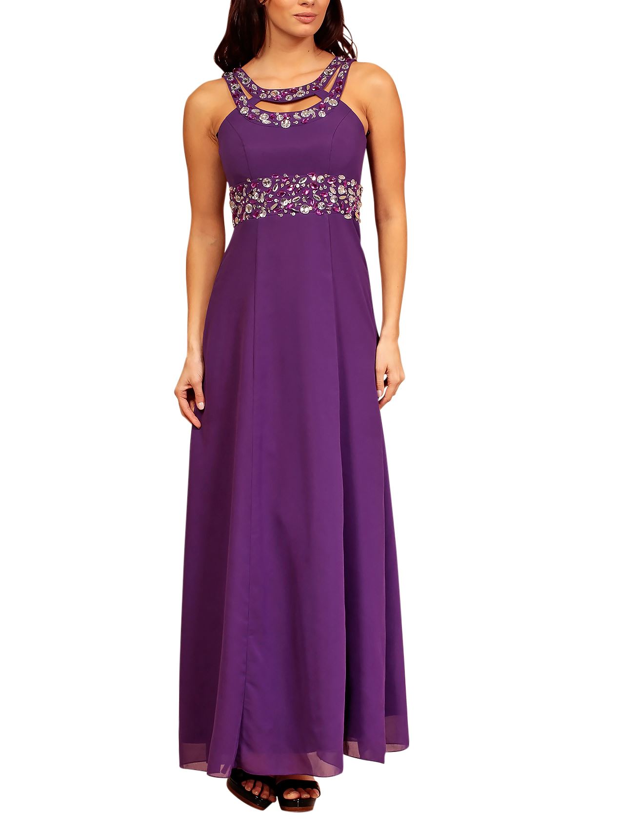 Formal Long Ball Gown Party Prom Beaded Bridesmaid Evening Dress Size