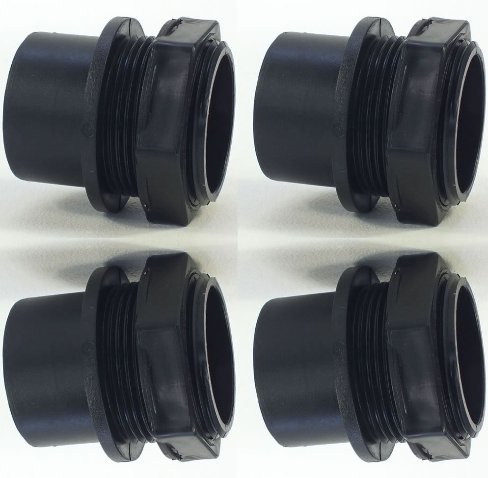 Solvent Weld Threaded Tank Connector + Nut Pipe Fitting For Fish Pond