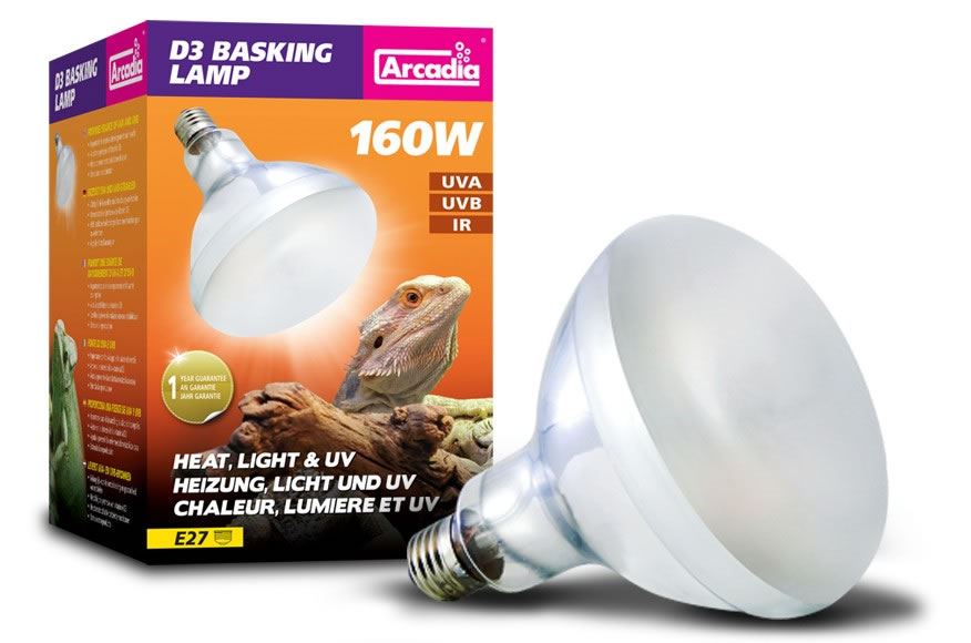 Arcadia Reptile D3 Basking Lamp Mercury Vapour UVA UVB Heat Bulb 80w