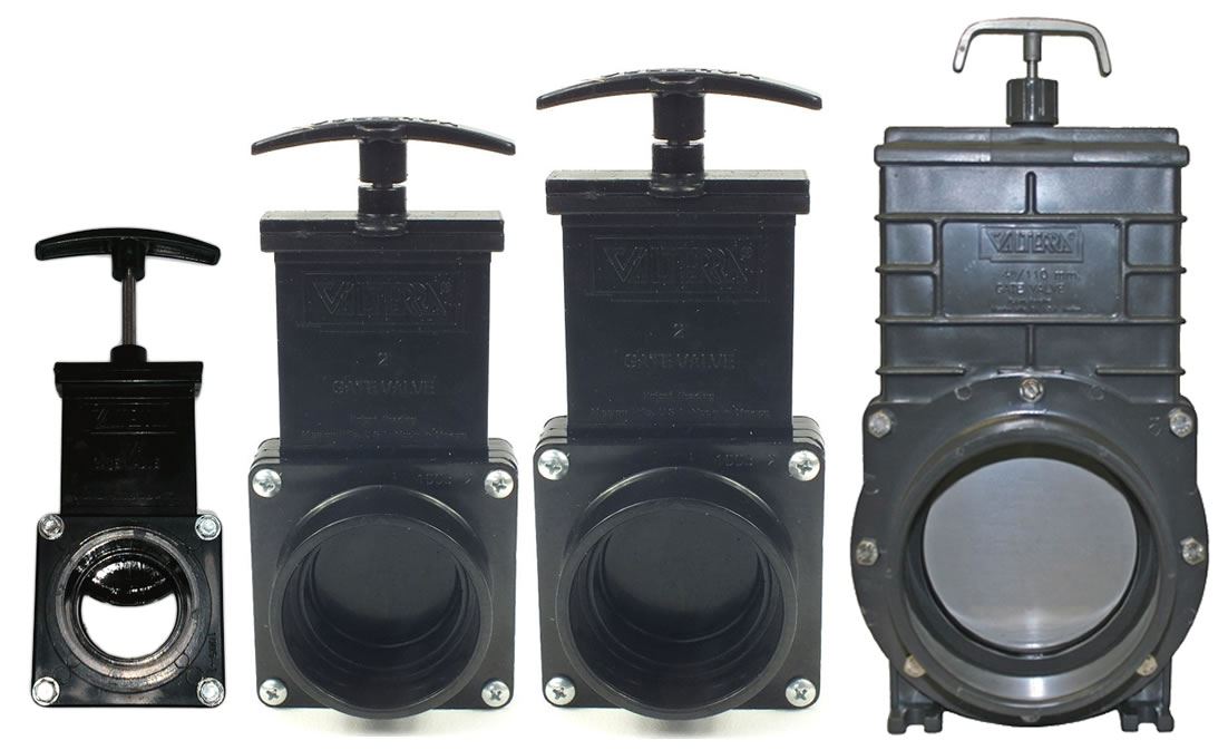 Slide Gate Valve Valterra Outlet Drainage Pipe Koi Fish Pond Filter 1.5