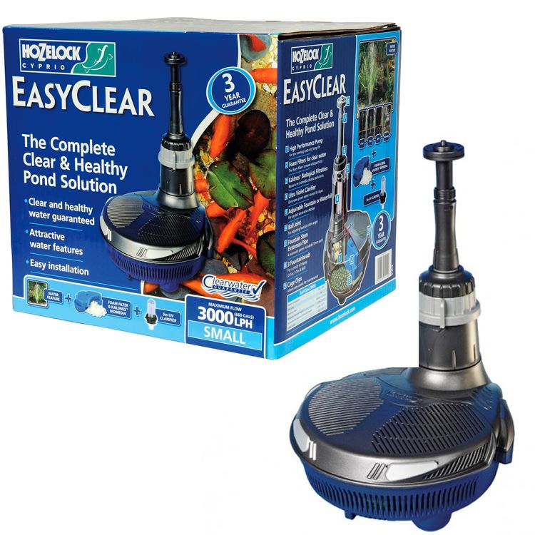 Hozelock Easyclear 3000 All In 1 Fish Pond Filter Pump UV & Fountain eBay