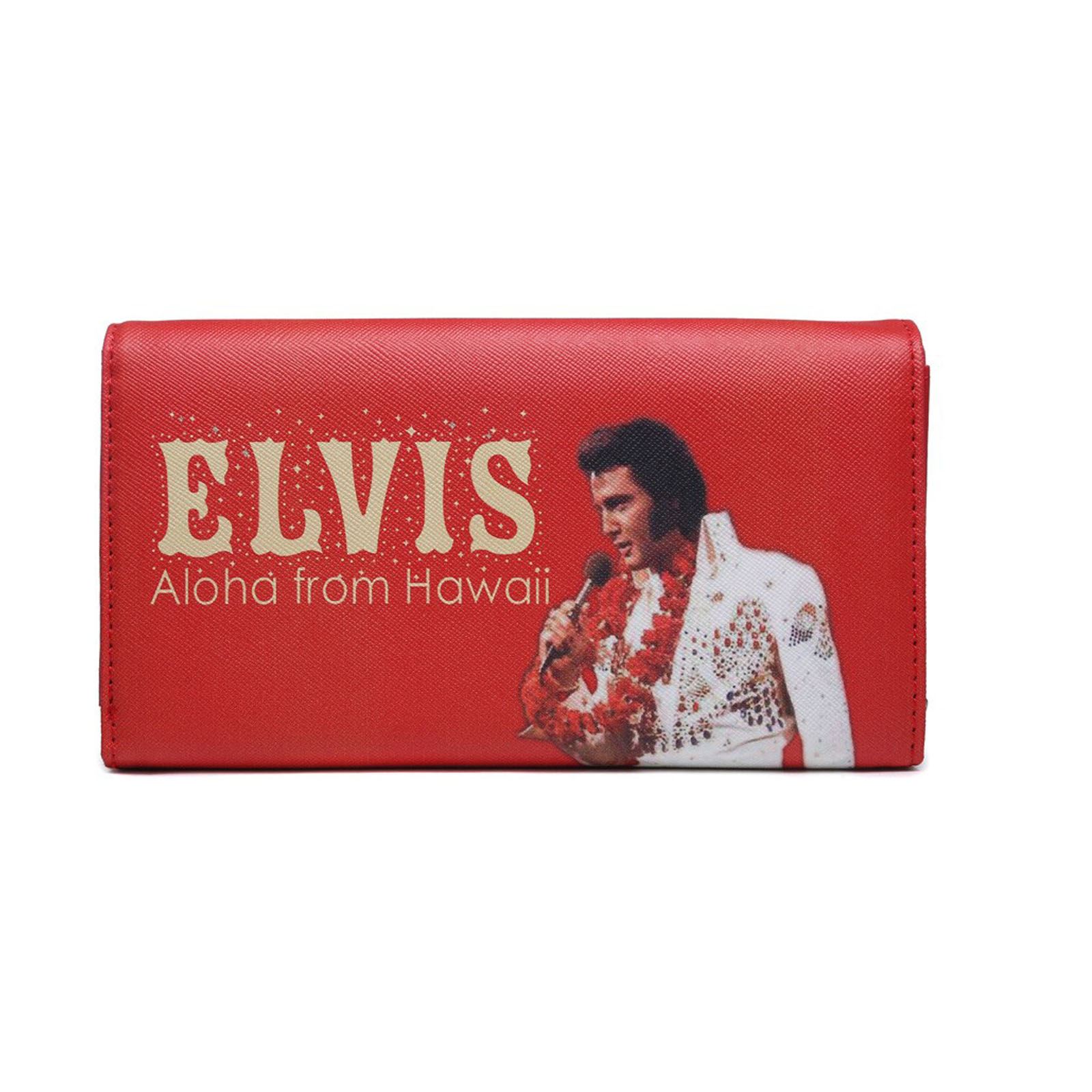 Womens Elvis Presley Aloha From Hawai Diamante Faux Leather Large Purse