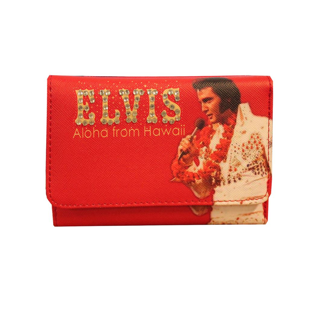 Womens Elvis Presley Diamante Aloha From Hawai Vintage Faux Leather