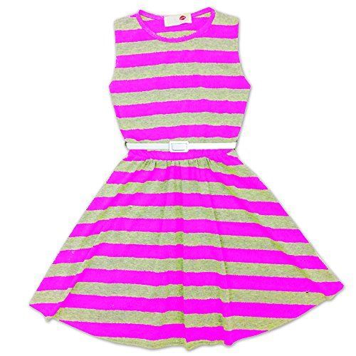Girls Skater Dress Kids Party Dresses With Free Belt Age 7 8 9 10 11 12