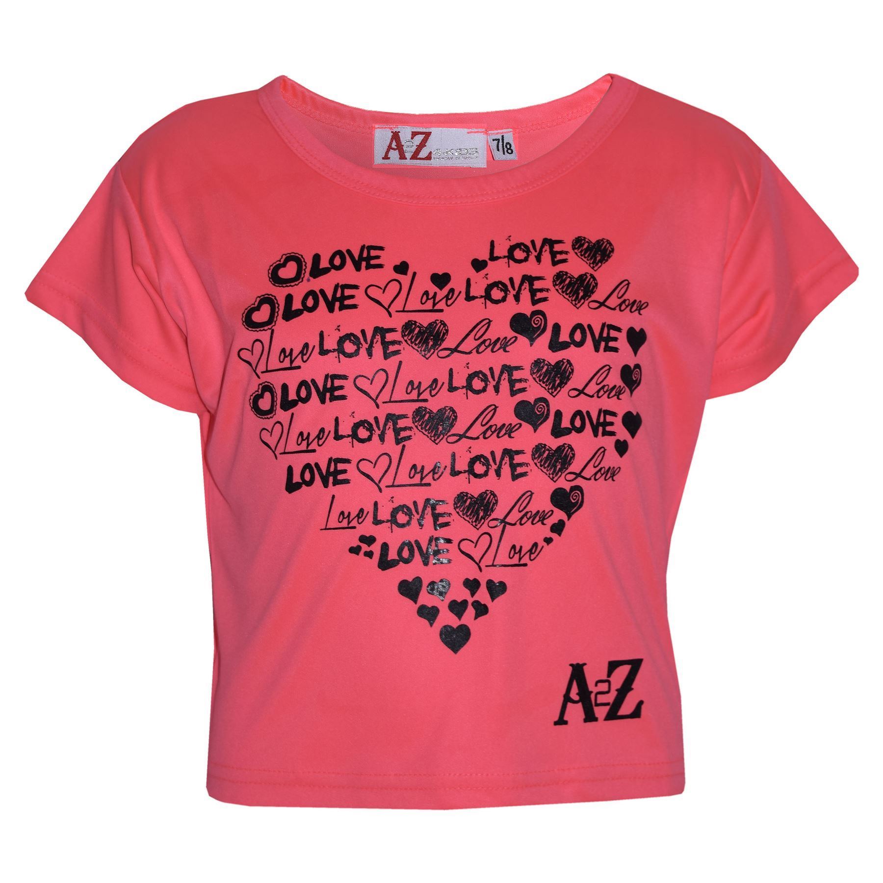 A2Z 4 Enfants Filles Amour T Shirt Ensemble Jupe Souple Confortable Âge