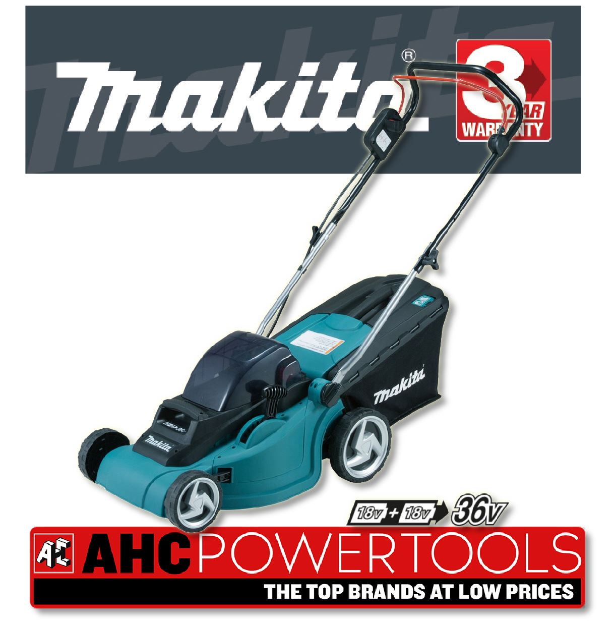 Makita DLM380Z 36v (2 x 18v) LXT Cordless 38cm Lawn Mower – Body Only ...