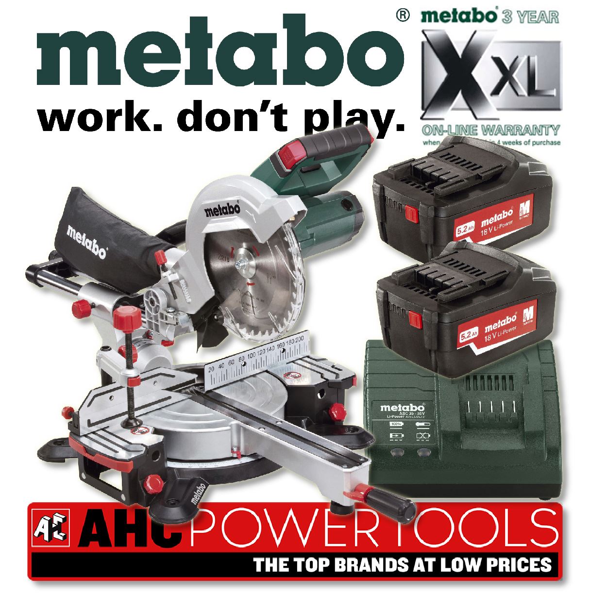 Metabo KGS 18 LTX 216 Sliding Mitre Saw Cordless 2 x 18V 5 2AH