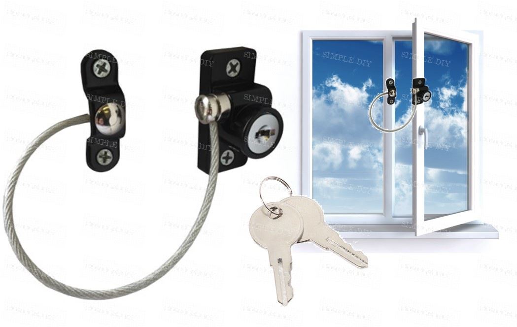 Child Safety Window Lock Key Cable Window Restrictor Child Proof