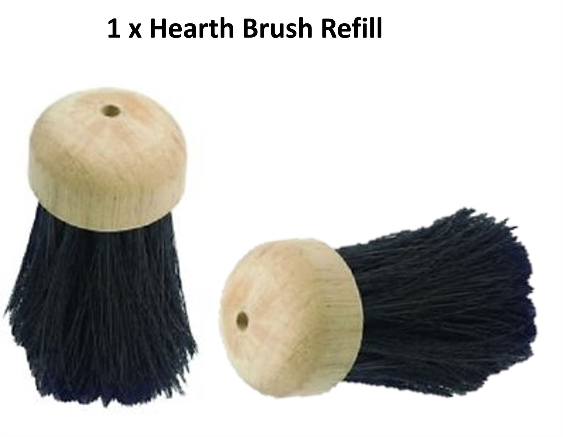 Round Wooden Companion Brush Head Replacement Hearth Brush Fire Side Refill
