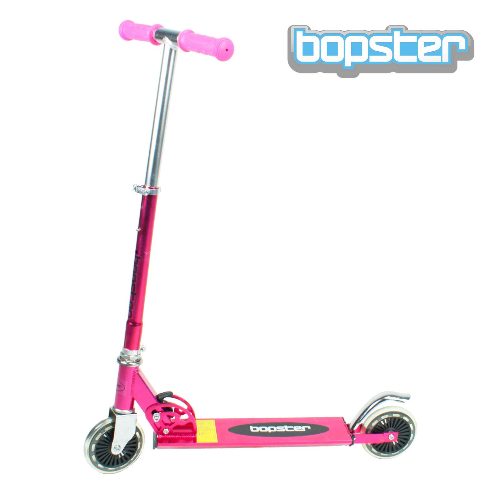 Bopster Pink TBar Kids Girls Scooter 2 Wheel Chrome Folding Childrens