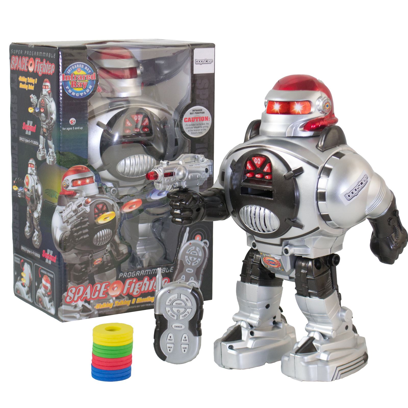 Remote Control Robot Walking Talking LightUp Dancing Firing RC Space