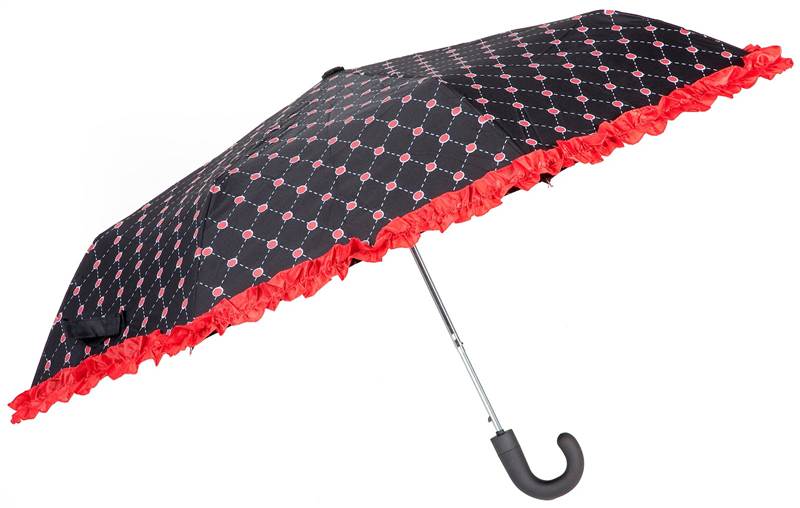Girly Ruffle Umbrella Beautiful Compact Fits in Purse Womens Great