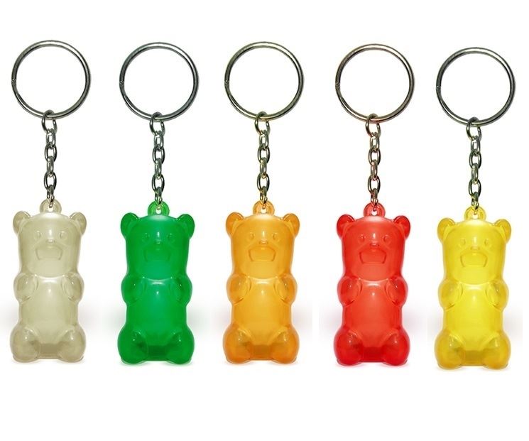 GummyGoods Gummy Bear Light Up Keychain Key Ring Cute Squeeze to Light