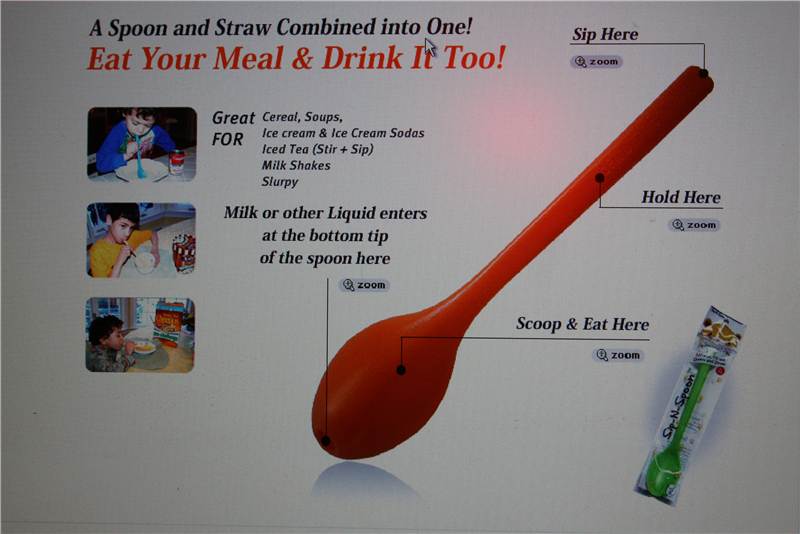 SipnSpoons Spoon with Straw built in! Great for cereal fun novelty kitchen kid eBay