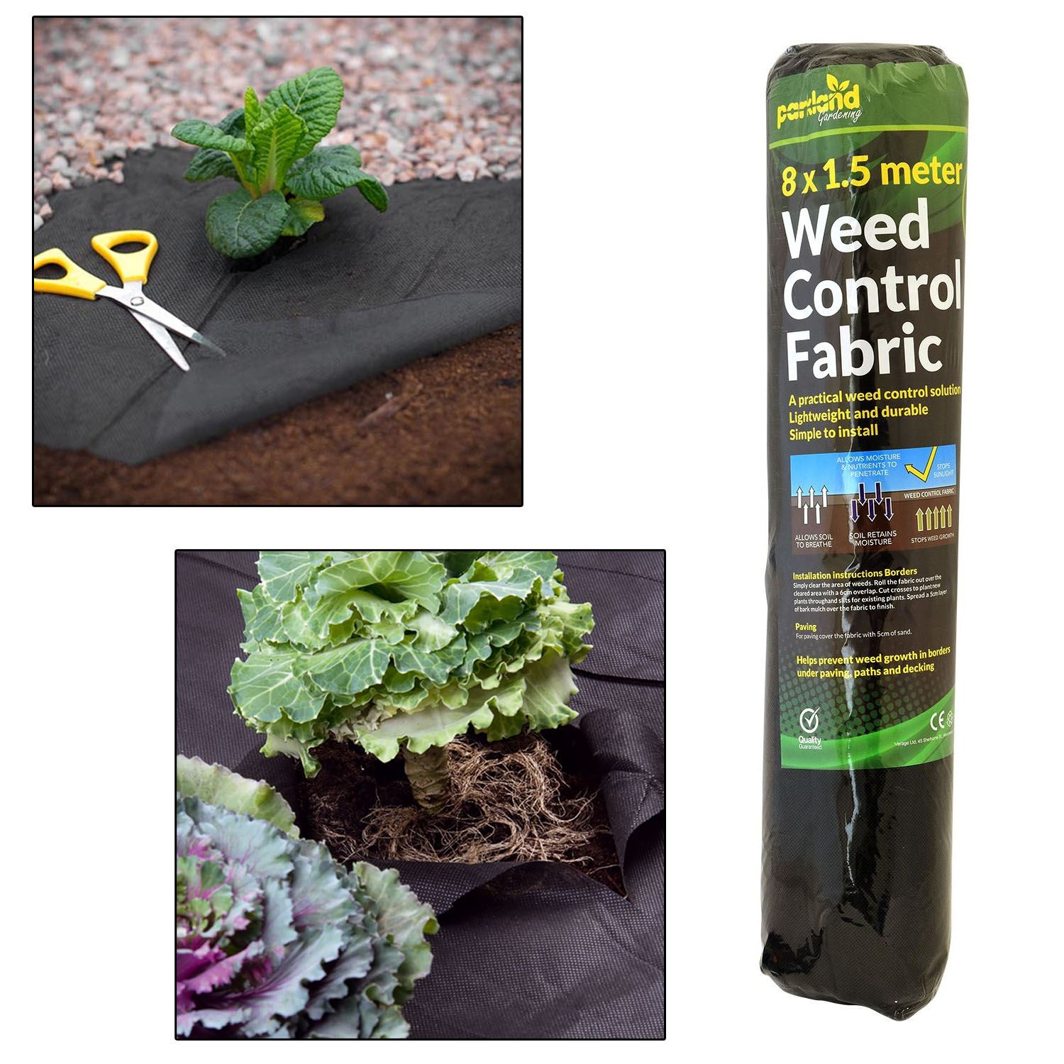 Weed Control Ground Cover Fabric Membrane 8m x 1.5m Suppressant