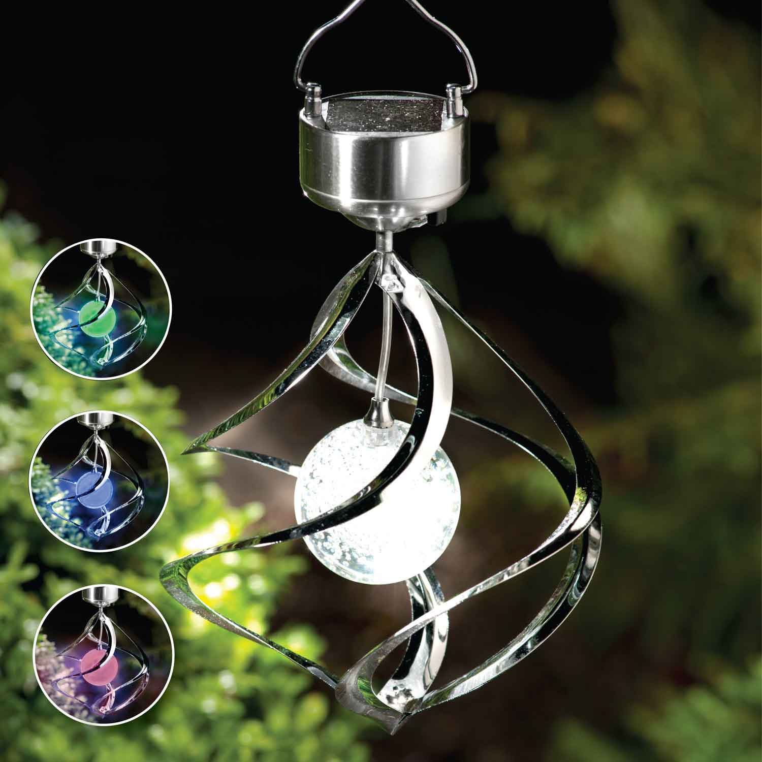 Hanging Colour Changing Solar Powered Wind Chime Light Hanging Colour Changing Solar Powered Wind Chime Light