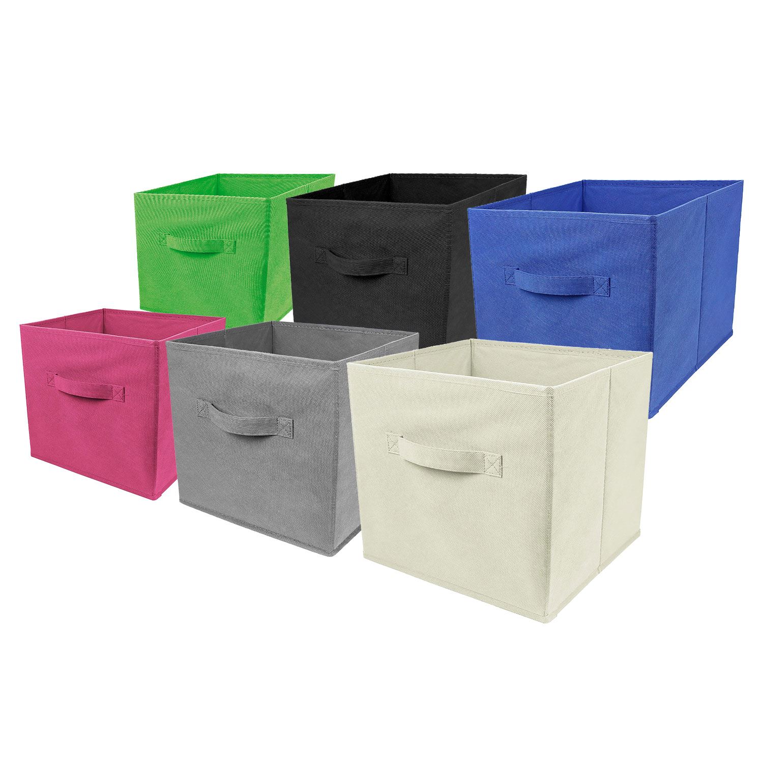 2 x Large Foldable Square Canvas Storage Box Collapsible Fabric Cubes